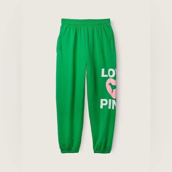 LOVE PINK Women's Green Logo Sweatshirt & Jogger Set NEVER WORN - Picture 8 of 10